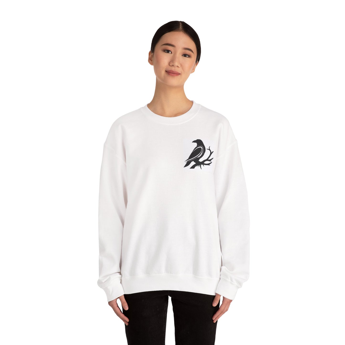 Stylish Crow Graphic Sweatshirt - Perfect for Casual Outfits, Gifts, Cozy Layers, Festivals, Bird Lovers