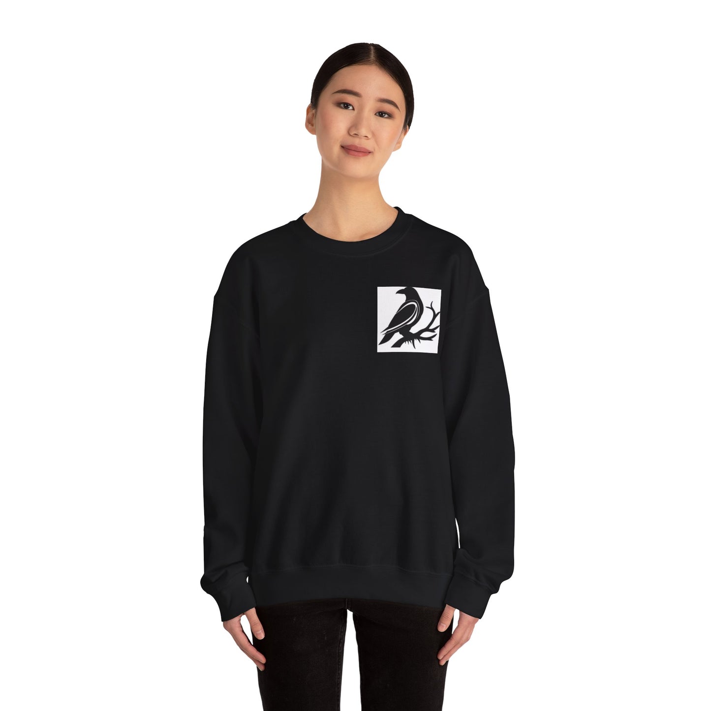 Stylish Crow Graphic Sweatshirt - Perfect for Casual Outfits, Gifts, Cozy Layers, Festivals, Bird Lovers
